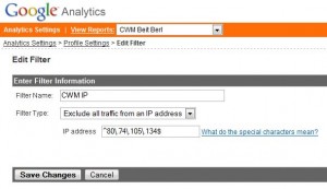 Google Analytics Filter - Exclude IP