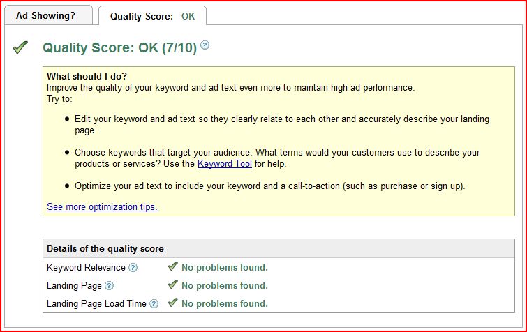 ok google quality score details ok google quality score details