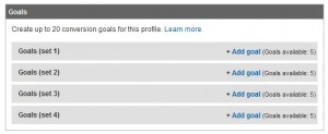 google analytics new goals